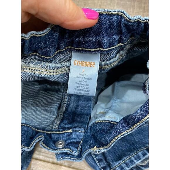 Gymboree Toddler Girl's size 7 Blue Denim Shorts Ladybug Embroidery - Picture 3 of 3